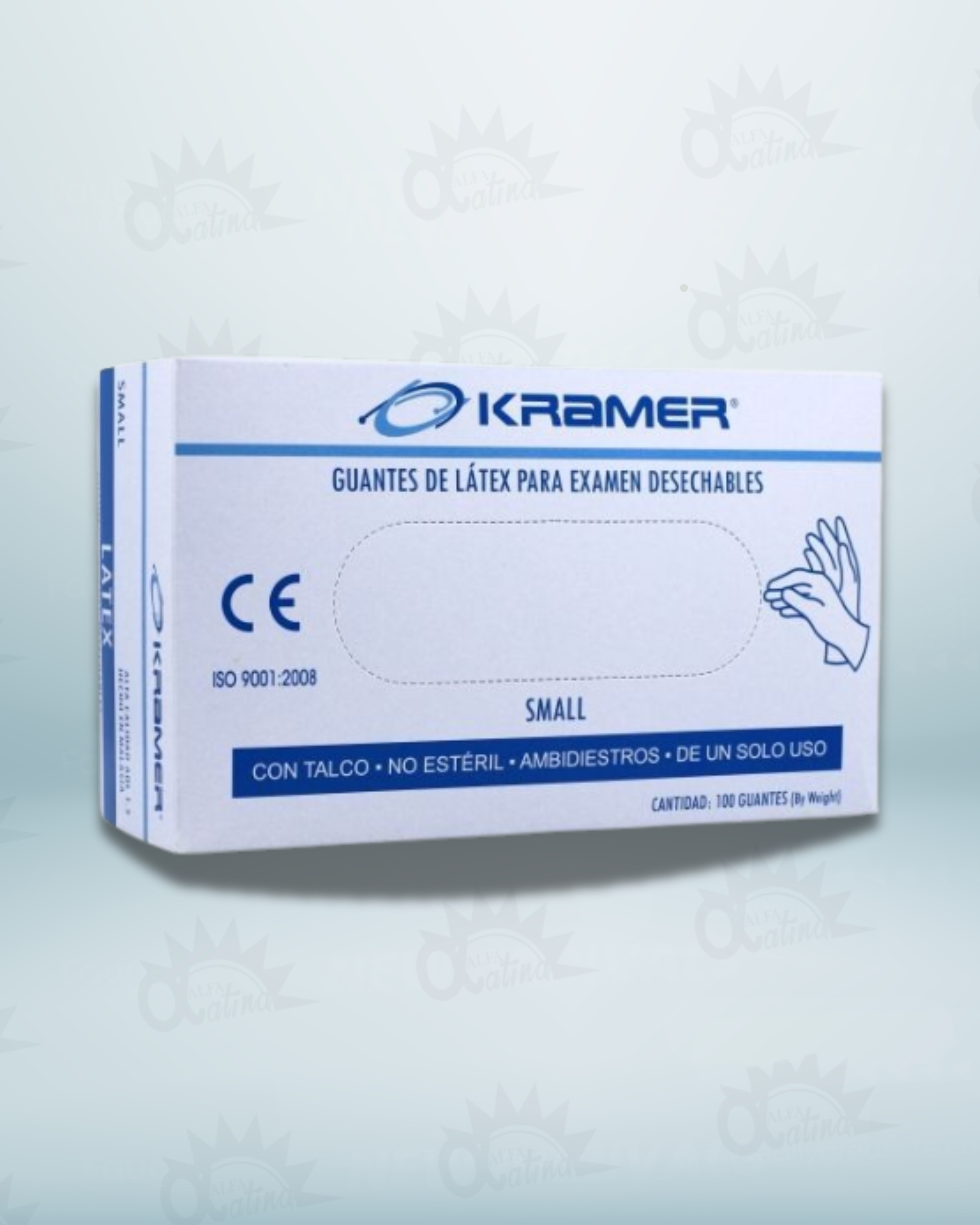 GUANTES DE LATEX TALLA L. CAJA X 100 UND